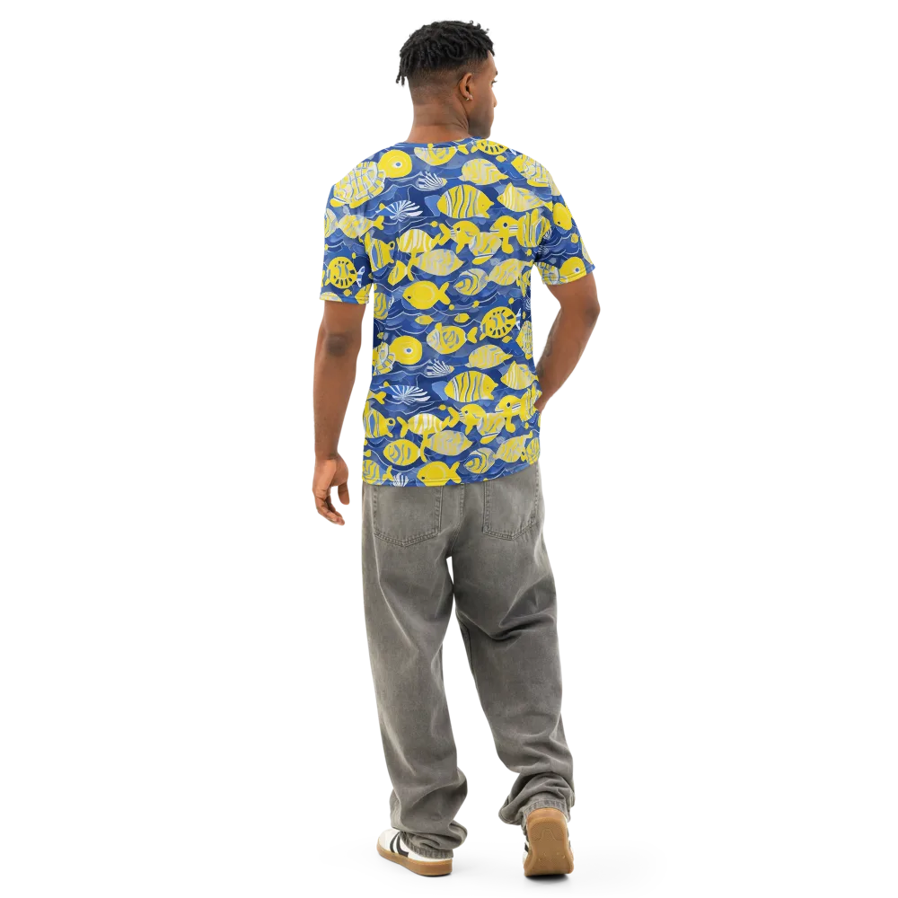 Sapphire Shoal on Men's Cotton Crew Neck T-Shirt — Back