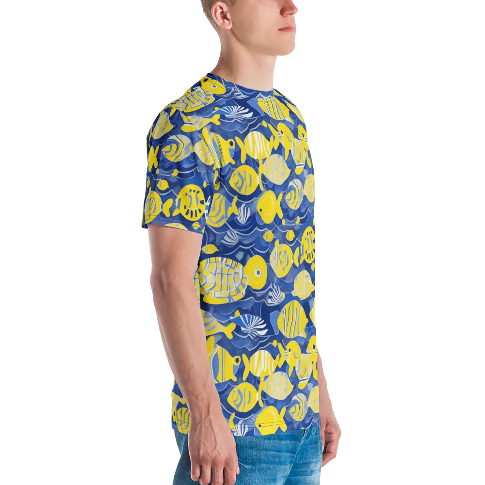 Sapphire Shoal on Men's Crew Neck T-Shirt — Right