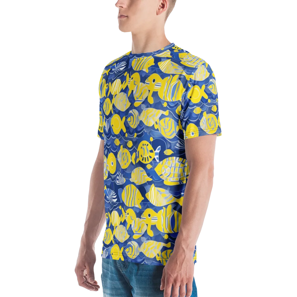 Sapphire Shoal on Men's Crew Neck T-Shirt — Left