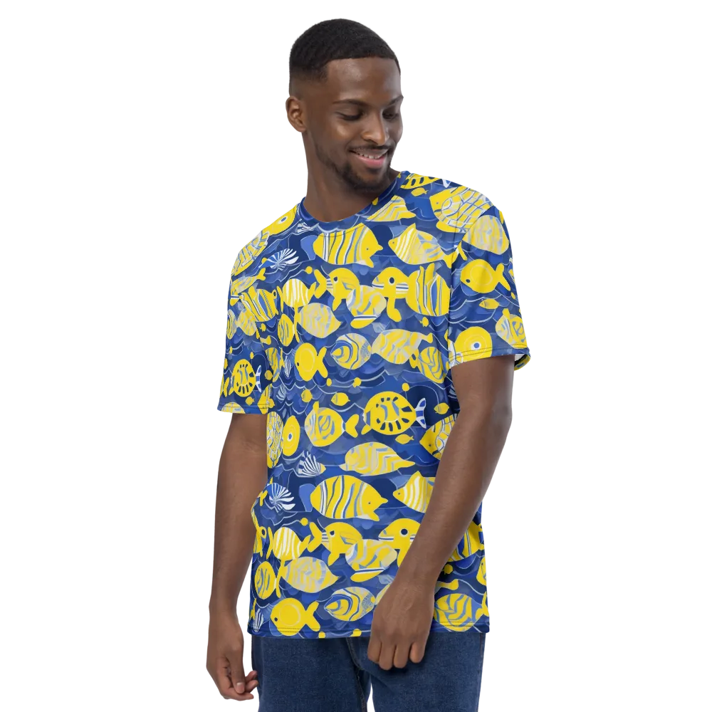 Sapphire Shoal on Men's Crew Neck T-Shirt — Left