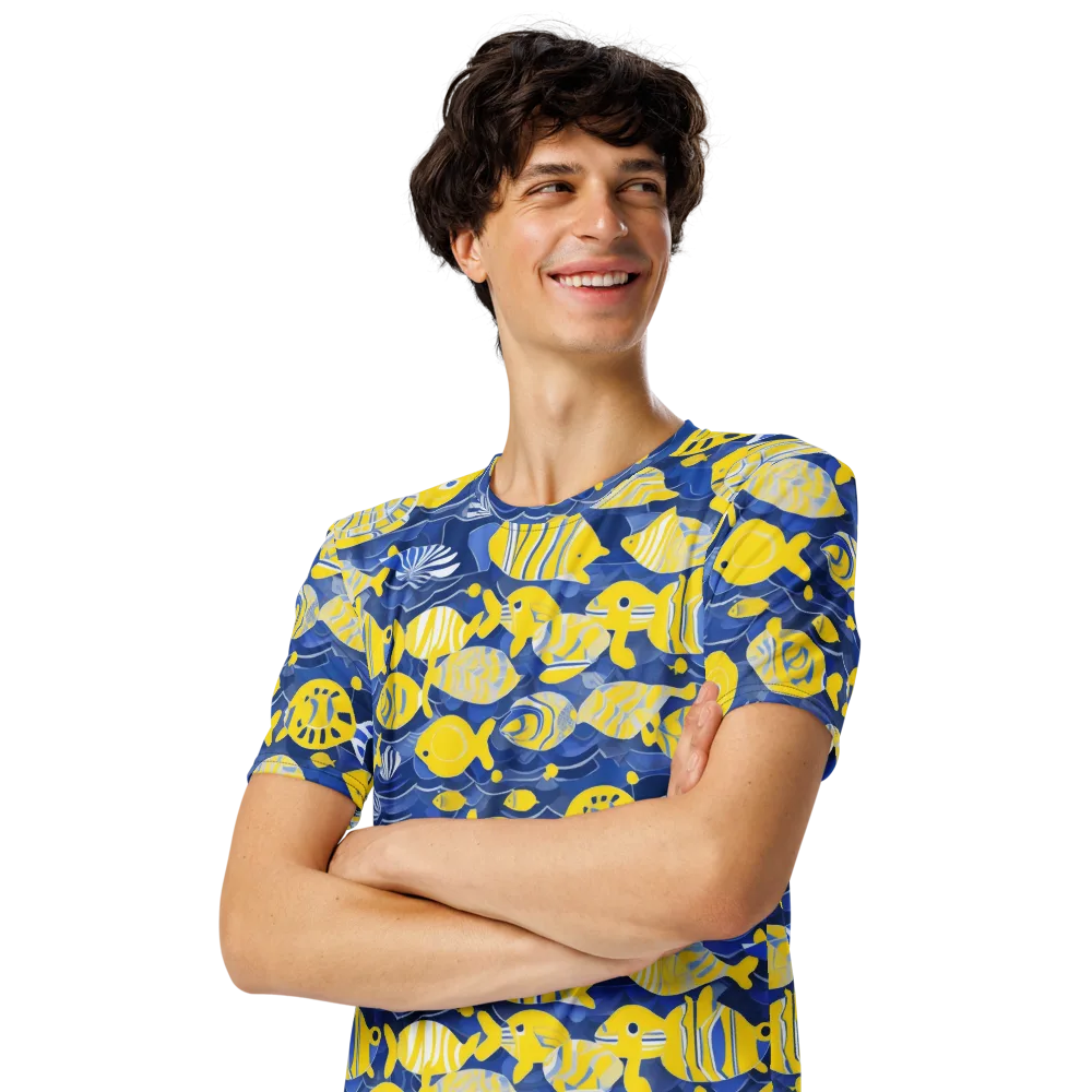 Sapphire Shoal on Men's Crew Neck T-Shirt — Left Front