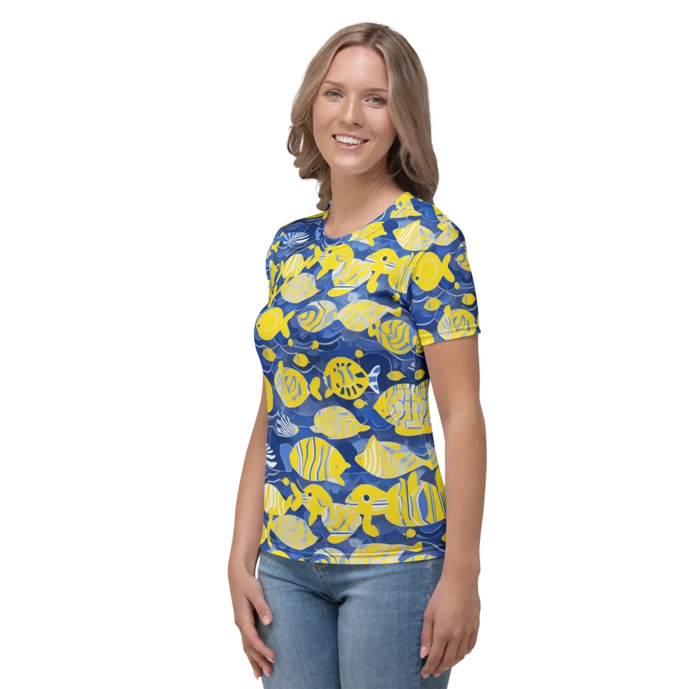 Sapphire Shoal on Women's Crew Neck T-Shirt — Left