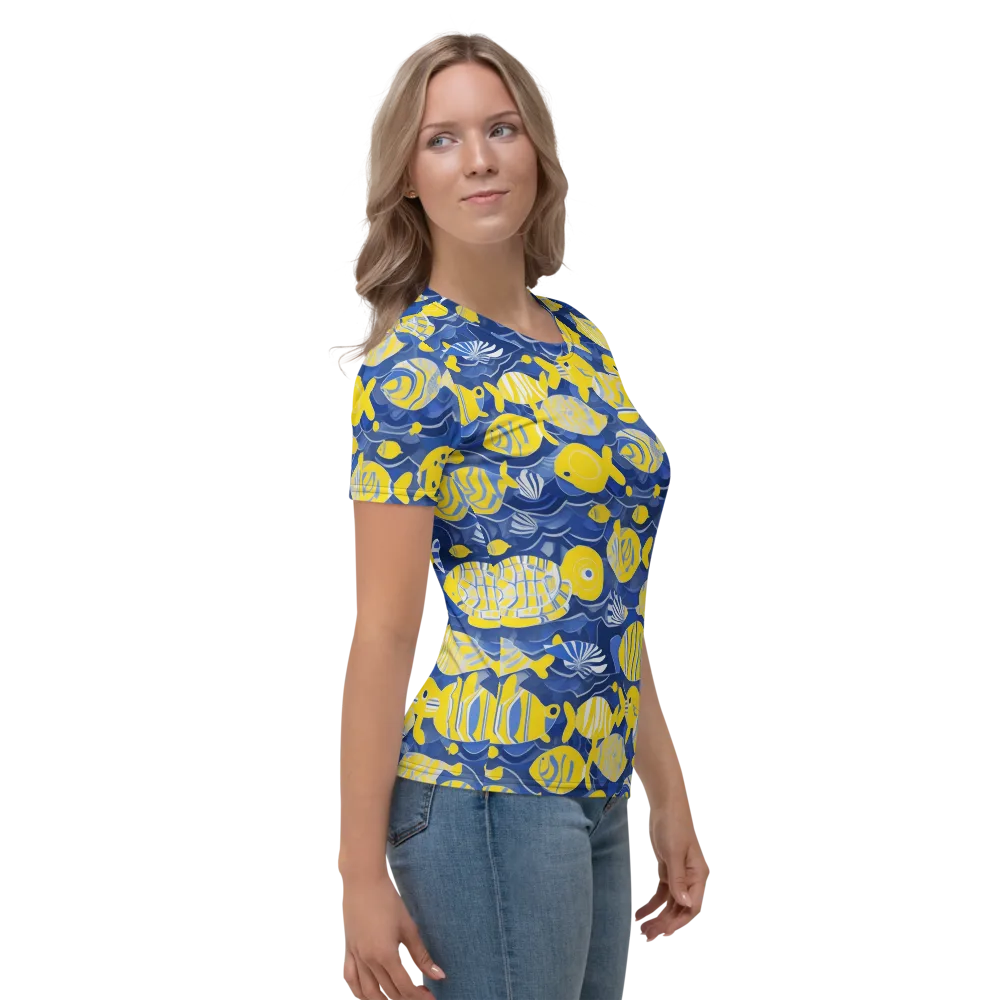 Sapphire Shoal on Women's Crew Neck T-Shirt — Right
