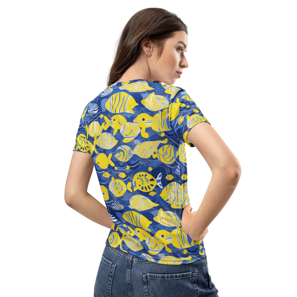 Sapphire Shoal on Women's Crew Neck T-Shirt — Back
