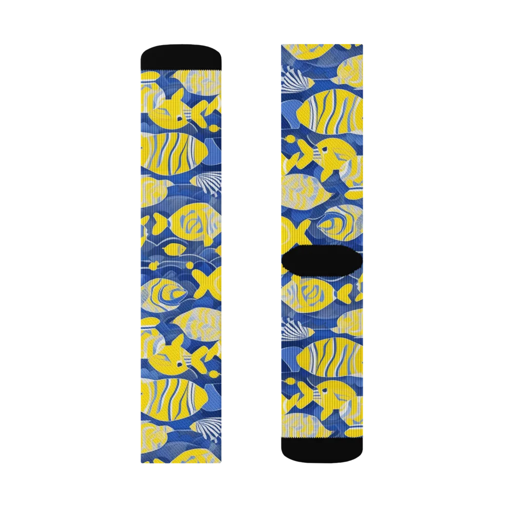 Sapphire Shoal on Socks — Left Sock