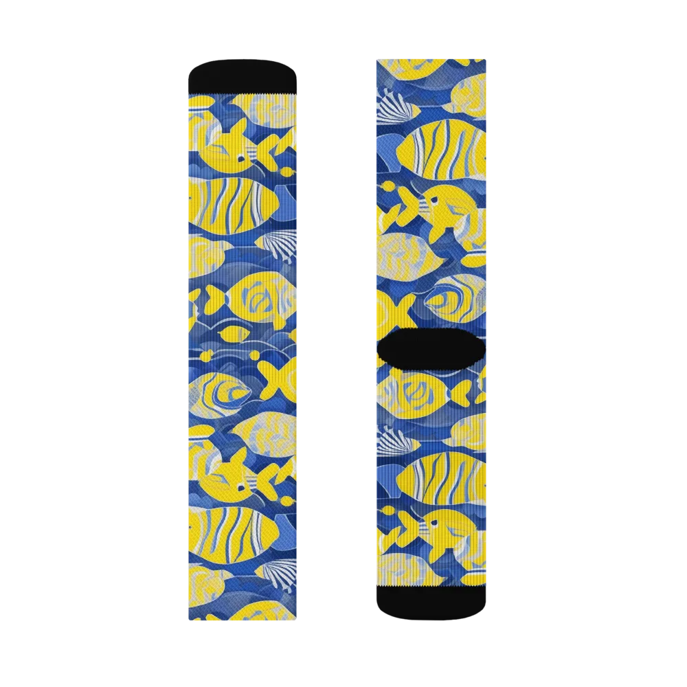 Sapphire Shoal on Socks — Right Sock