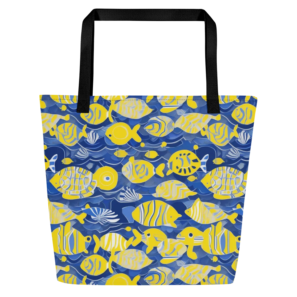 Sapphire Shoal on Large Tote Bag W/ Pocket — Front