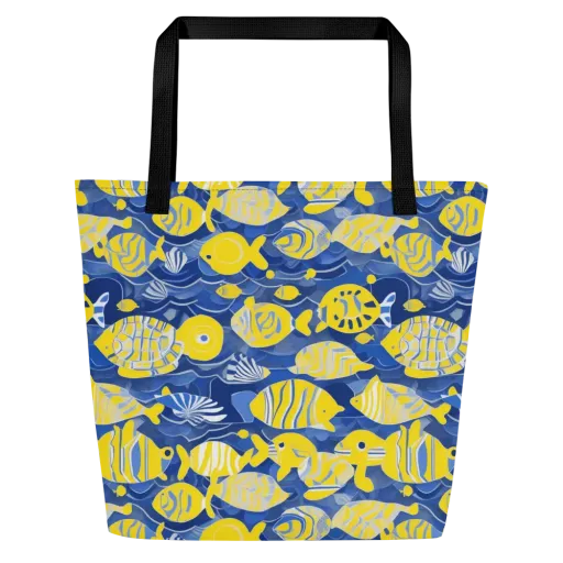 Sapphire Shoal on a Large Tote Bag W/ Pocket