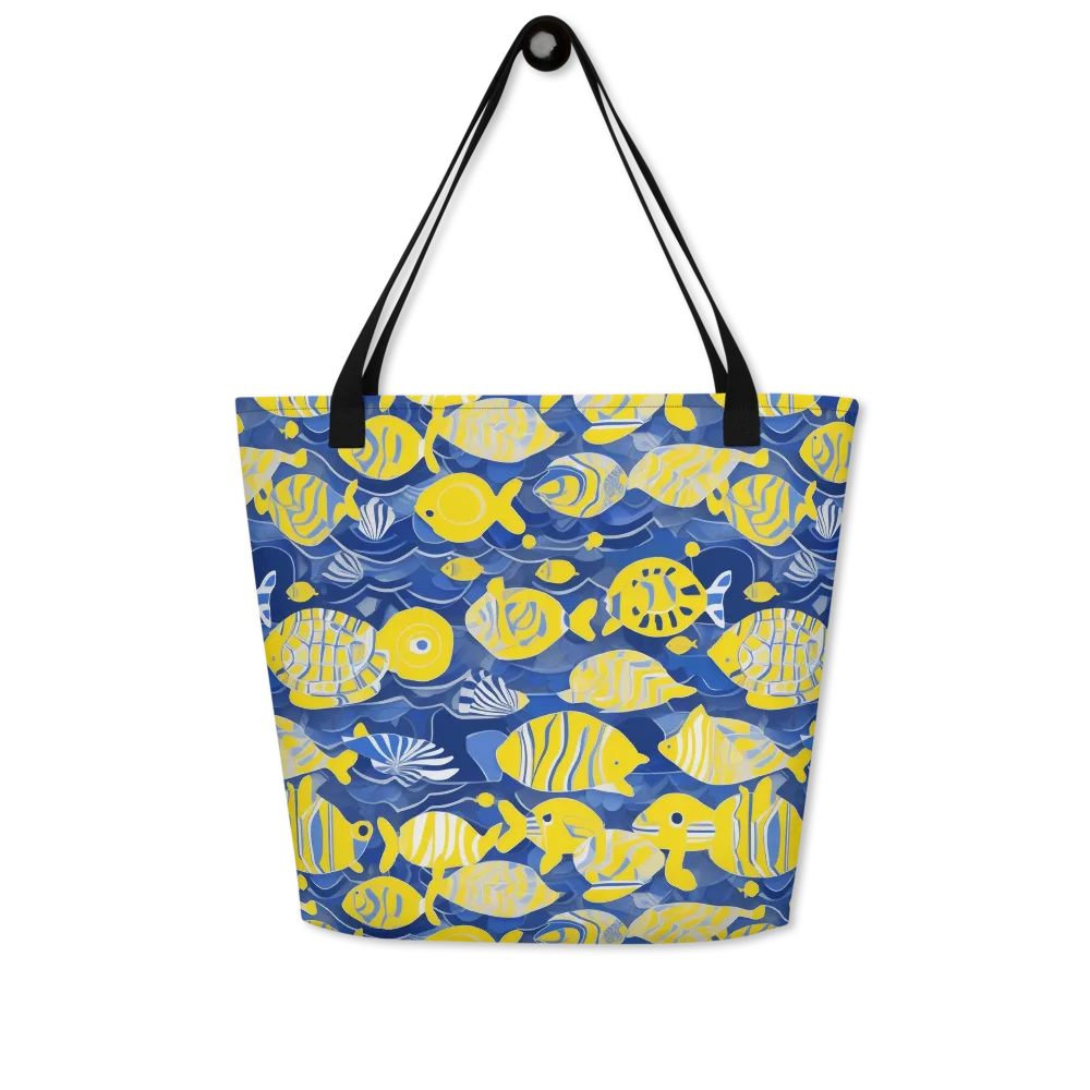 Sapphire Shoal on Large Tote Bag W/ Pocket — Front