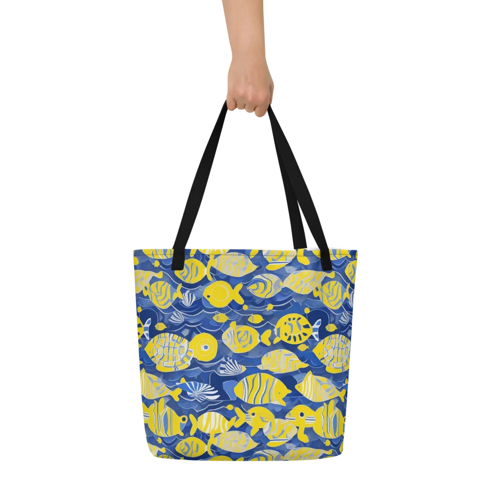 Sapphire Shoal on Large Tote Bag W/ Pocket — Front