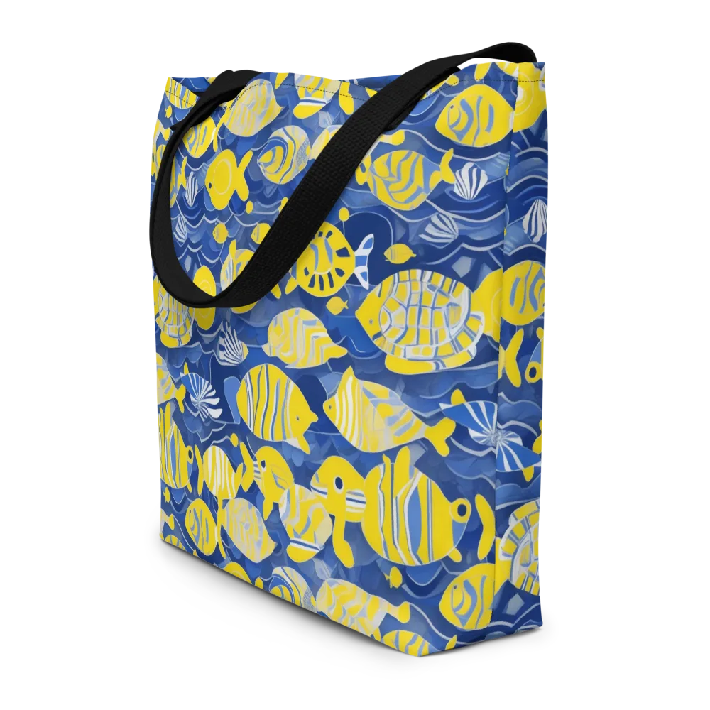 Sapphire Shoal on Large Tote Bag W/ Pocket — Front