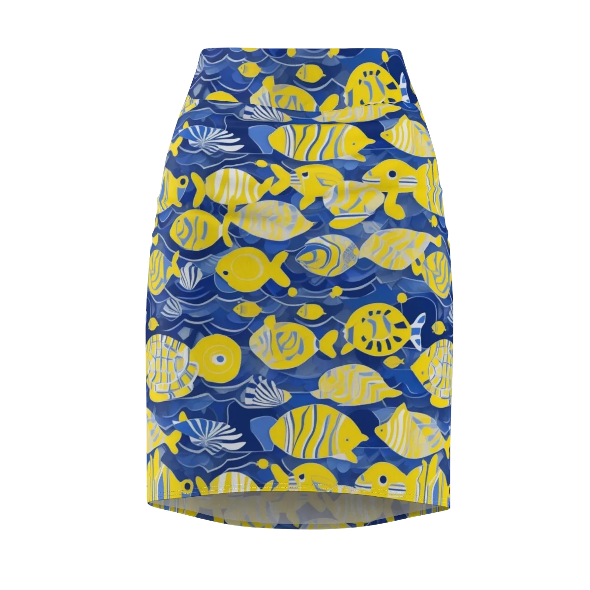 Sapphire Shoal on Pencil Skirt — Front