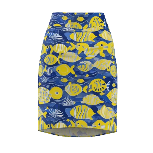 Sapphire Shoal on a Pencil Skirt