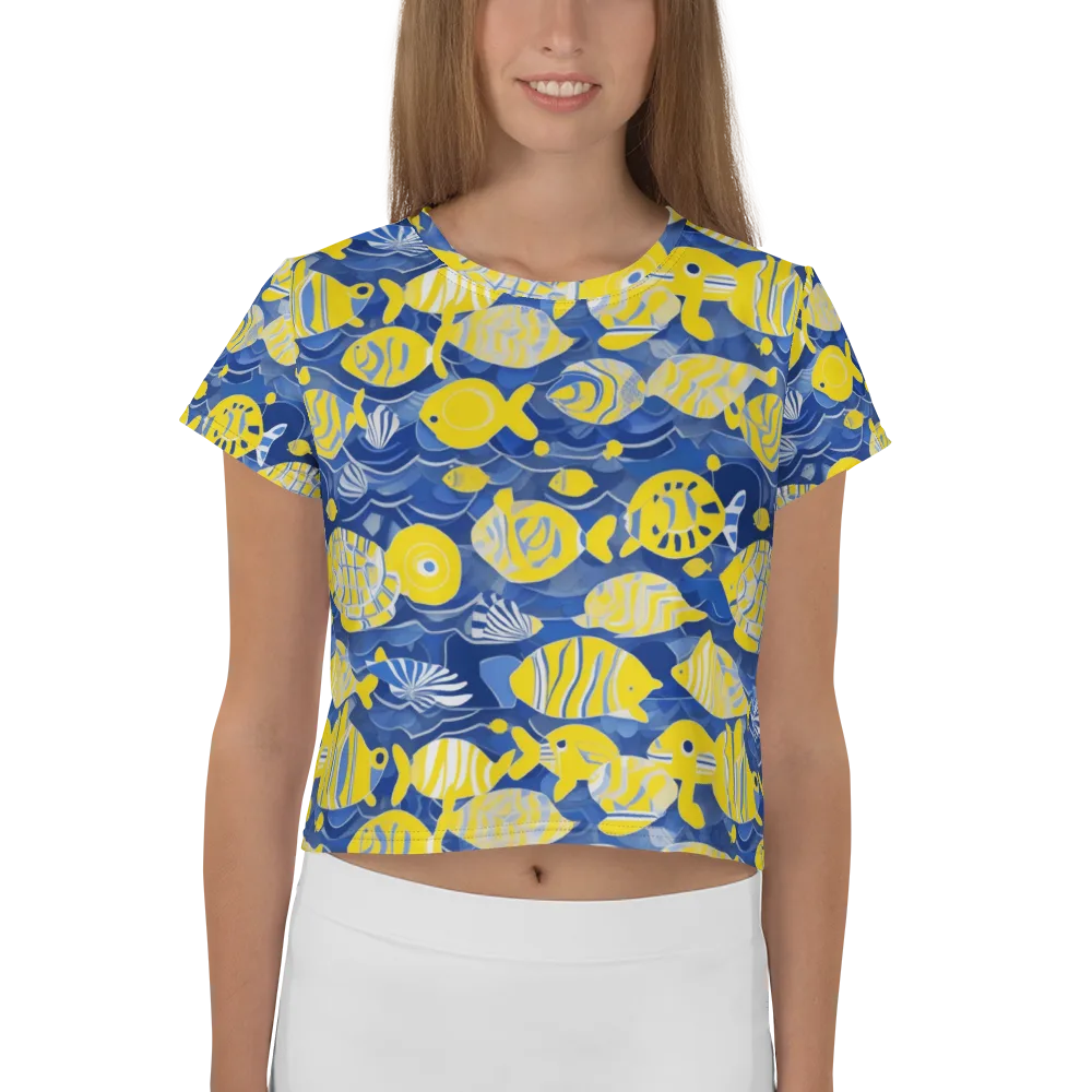 Sapphire Shoal on Crop Tee — Front