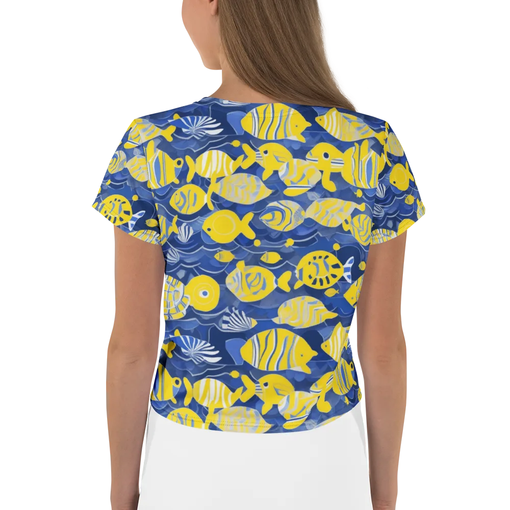 Sapphire Shoal on Crop Tee — Back