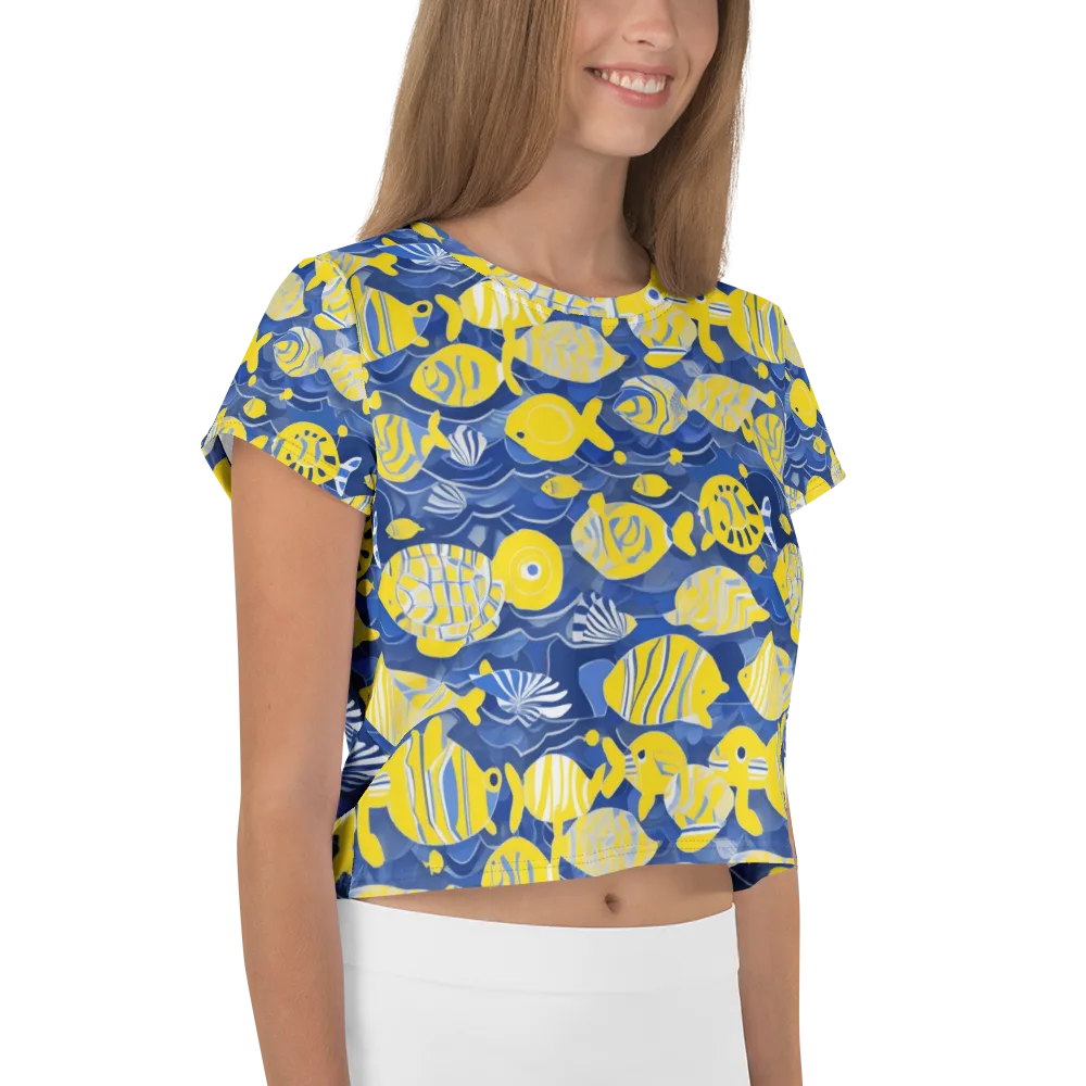 Sapphire Shoal on Crop Tee — Right