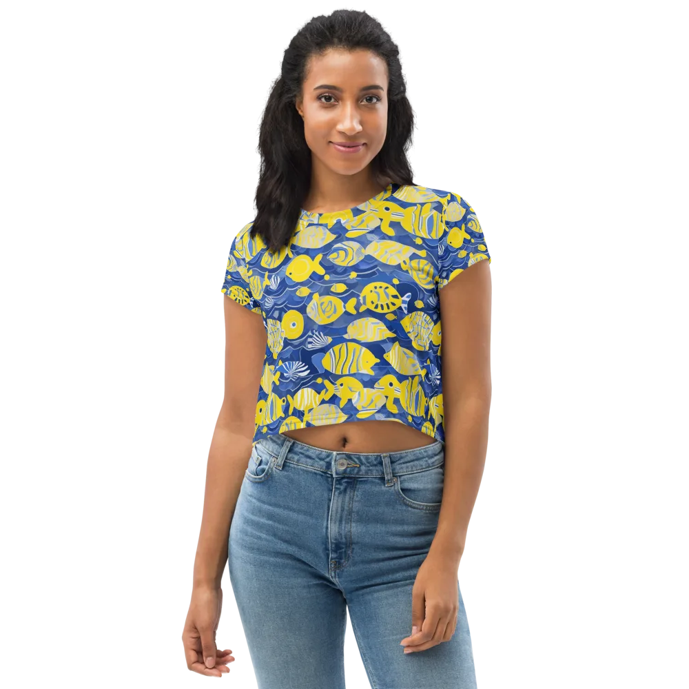 Sapphire Shoal on Crop Tee — Front