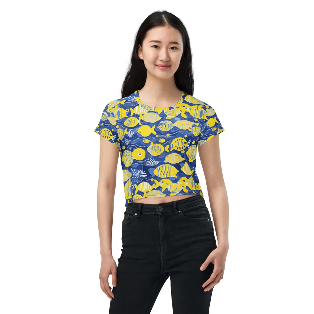 Sapphire Shoal on Crop Tee — Front