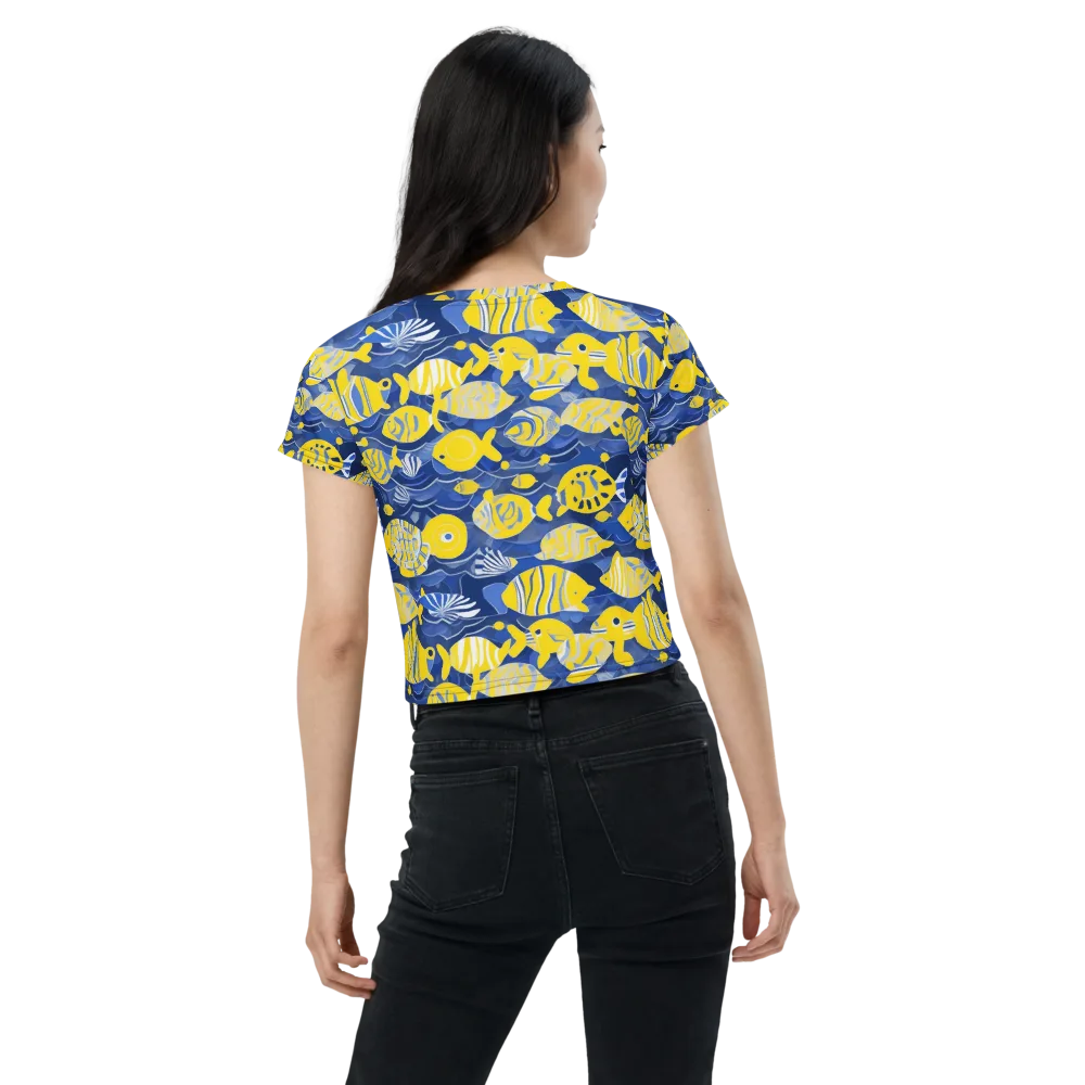 Sapphire Shoal on Crop Tee — Back