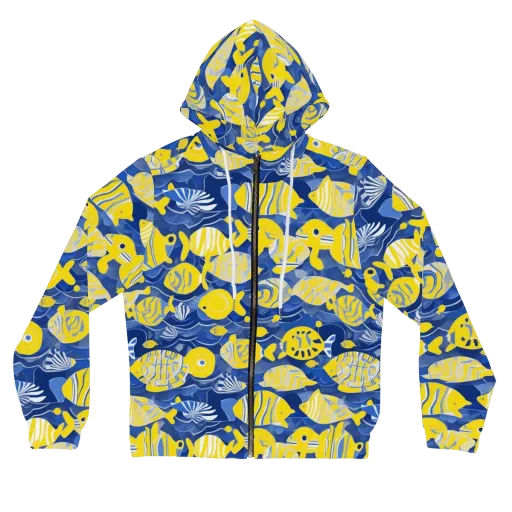 Sapphire Shoal on a Women's Full-Zip Hoodie