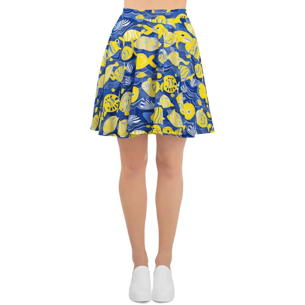 Sapphire Shoal on Skater Skirt — Front