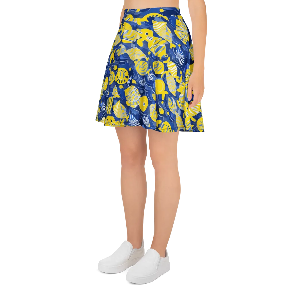 Sapphire Shoal on Skater Skirt — Left