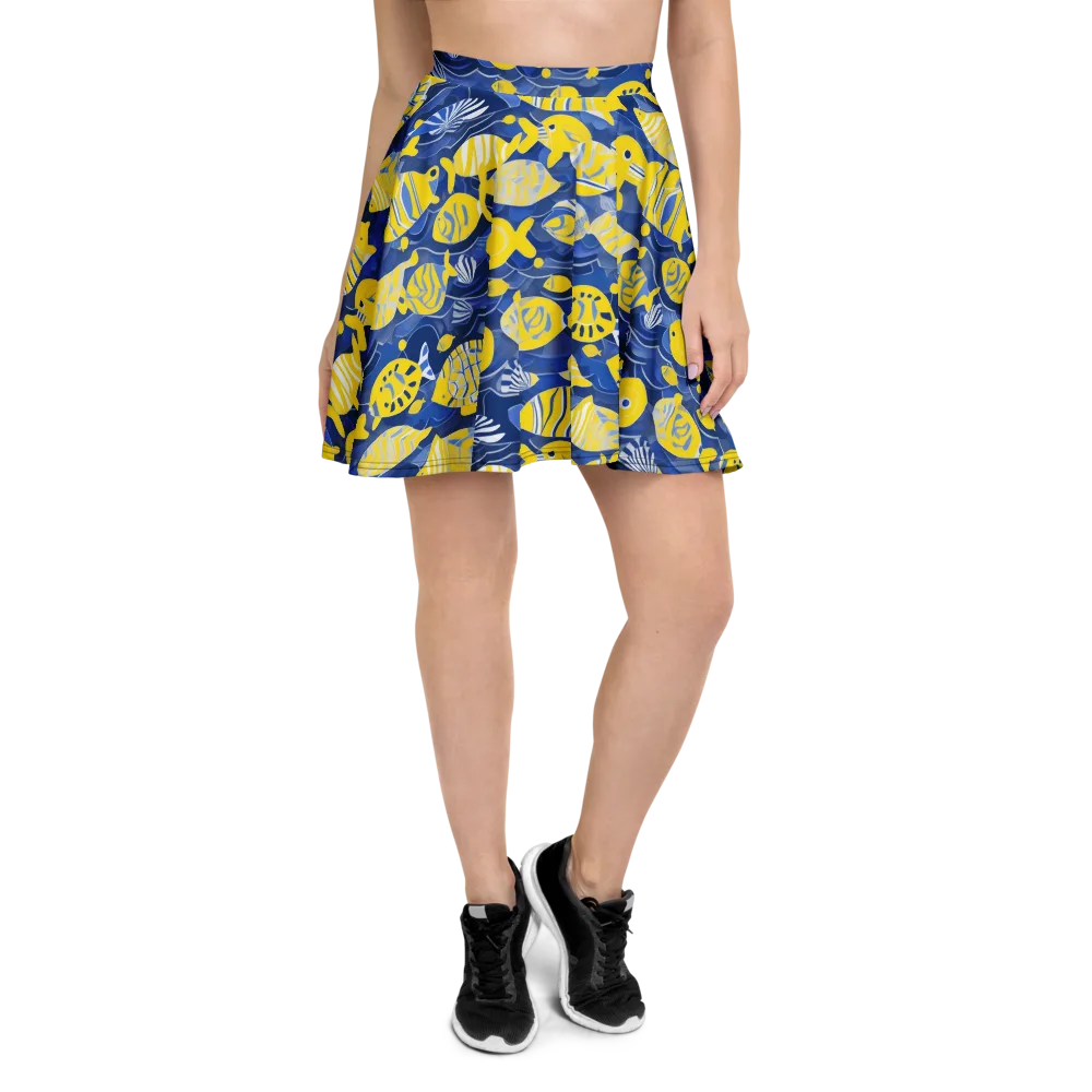 Sapphire Shoal on Skater Skirt — Front