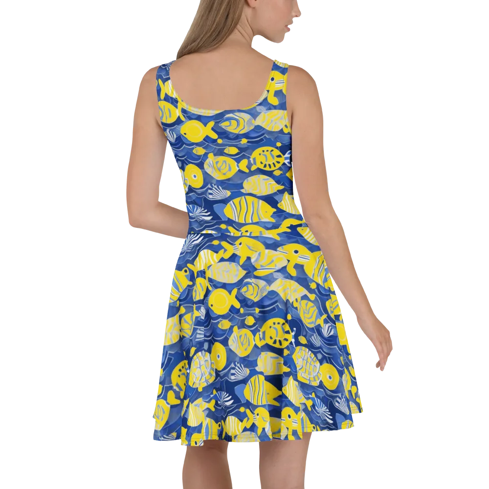 Sapphire Shoal on Skater Dress — Back