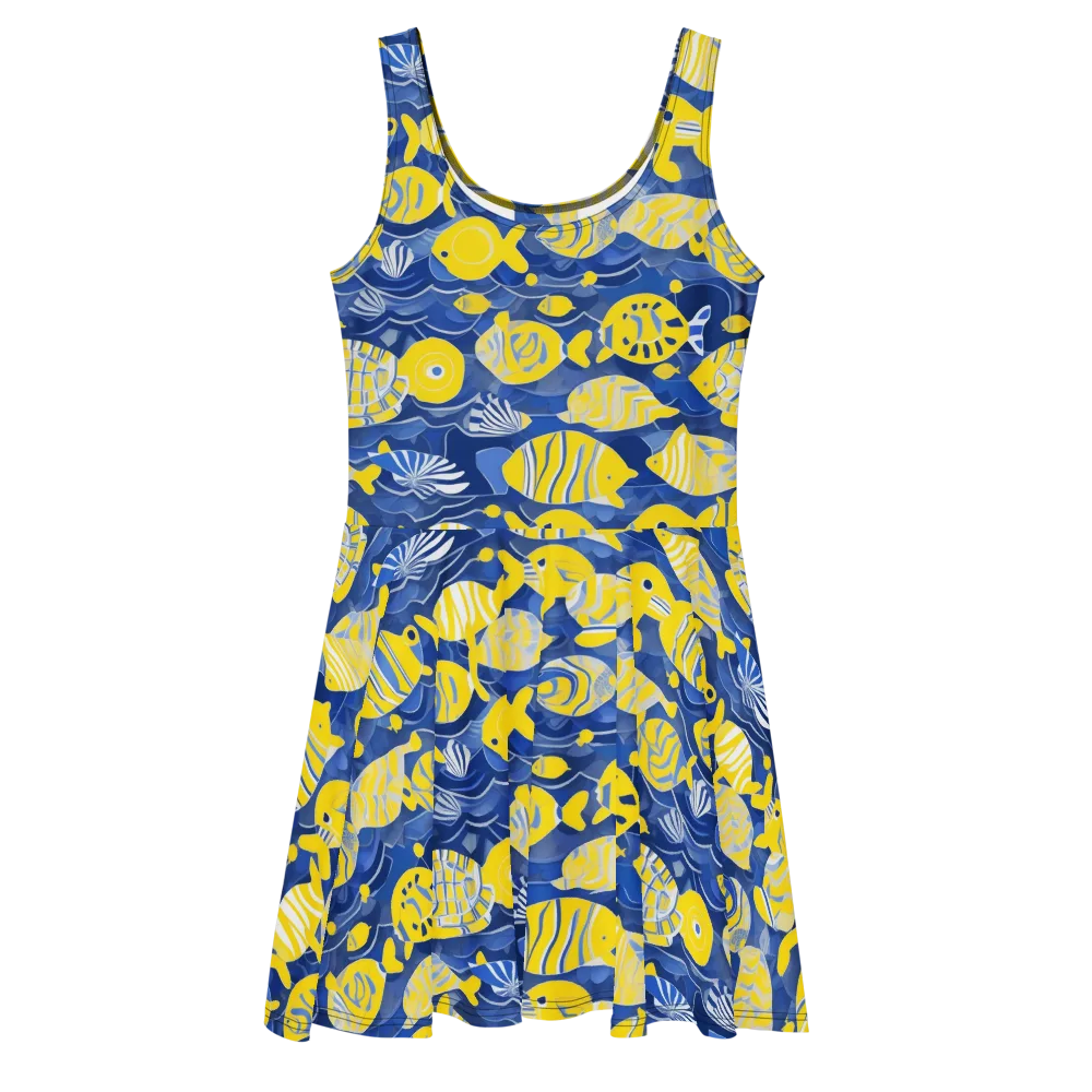 Sapphire Shoal on Skater Dress — Front
