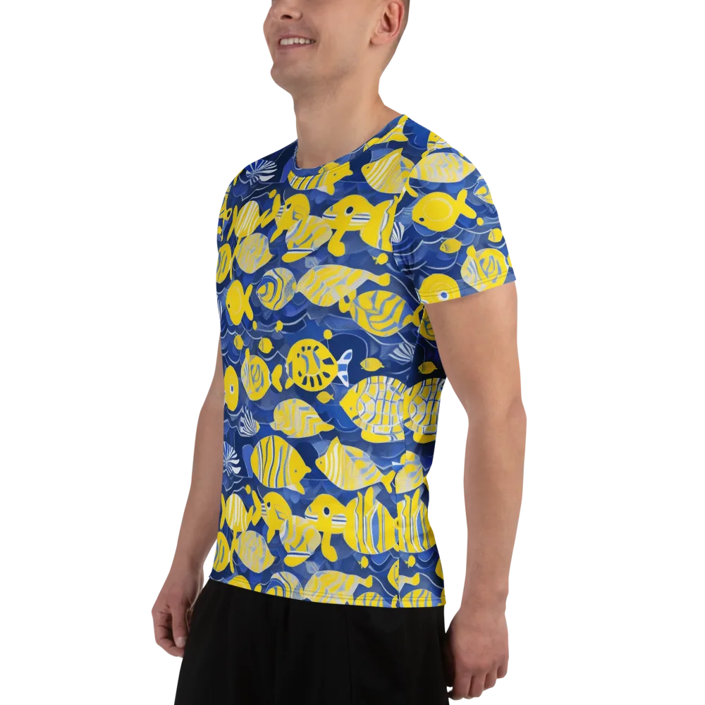 Sapphire Shoal on Men's Athletic T-Shirt — Left