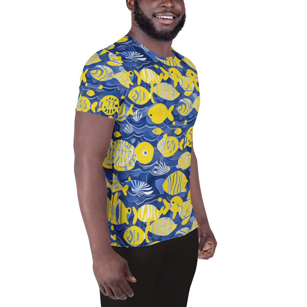 Sapphire Shoal on Men's Athletic T-Shirt — Right