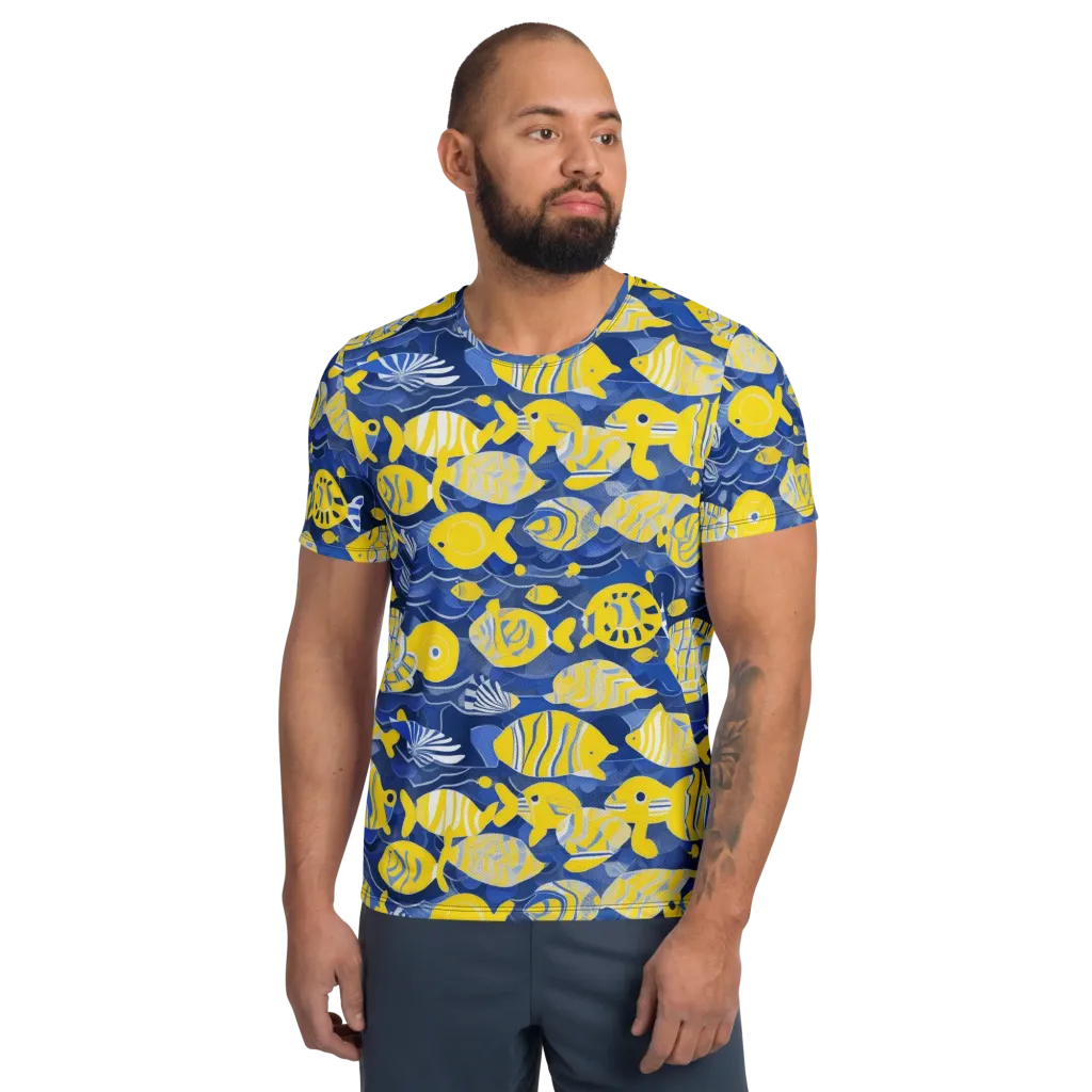 Sapphire Shoal on Men's Athletic T-Shirt — Front
