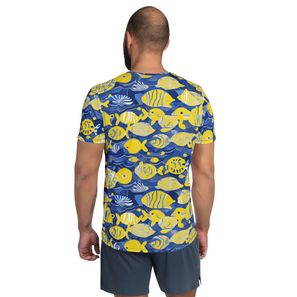 Sapphire Shoal on Men's Athletic T-Shirt — Back
