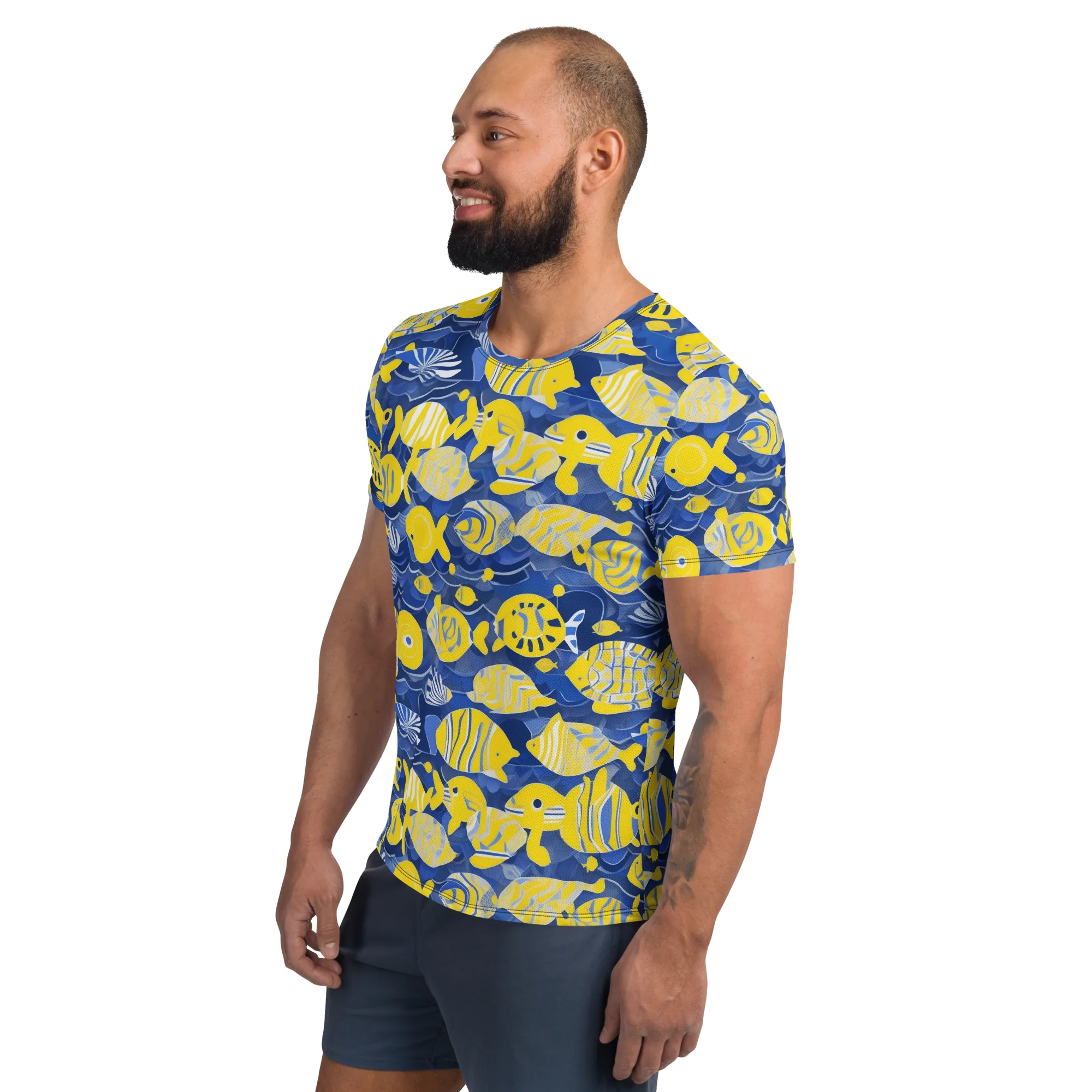 Sapphire Shoal on Men's Athletic T-Shirt — Left