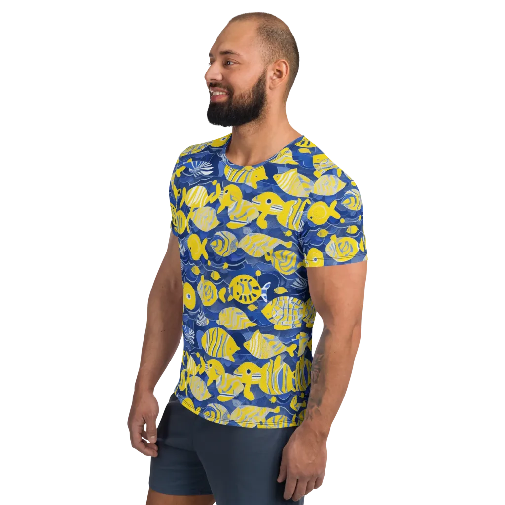 Sapphire Shoal on Men's Athletic T-Shirt — Left