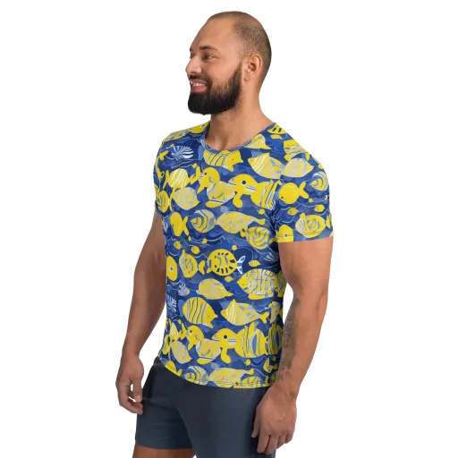 Sapphire Shoal on a Men's Athletic T-Shirt