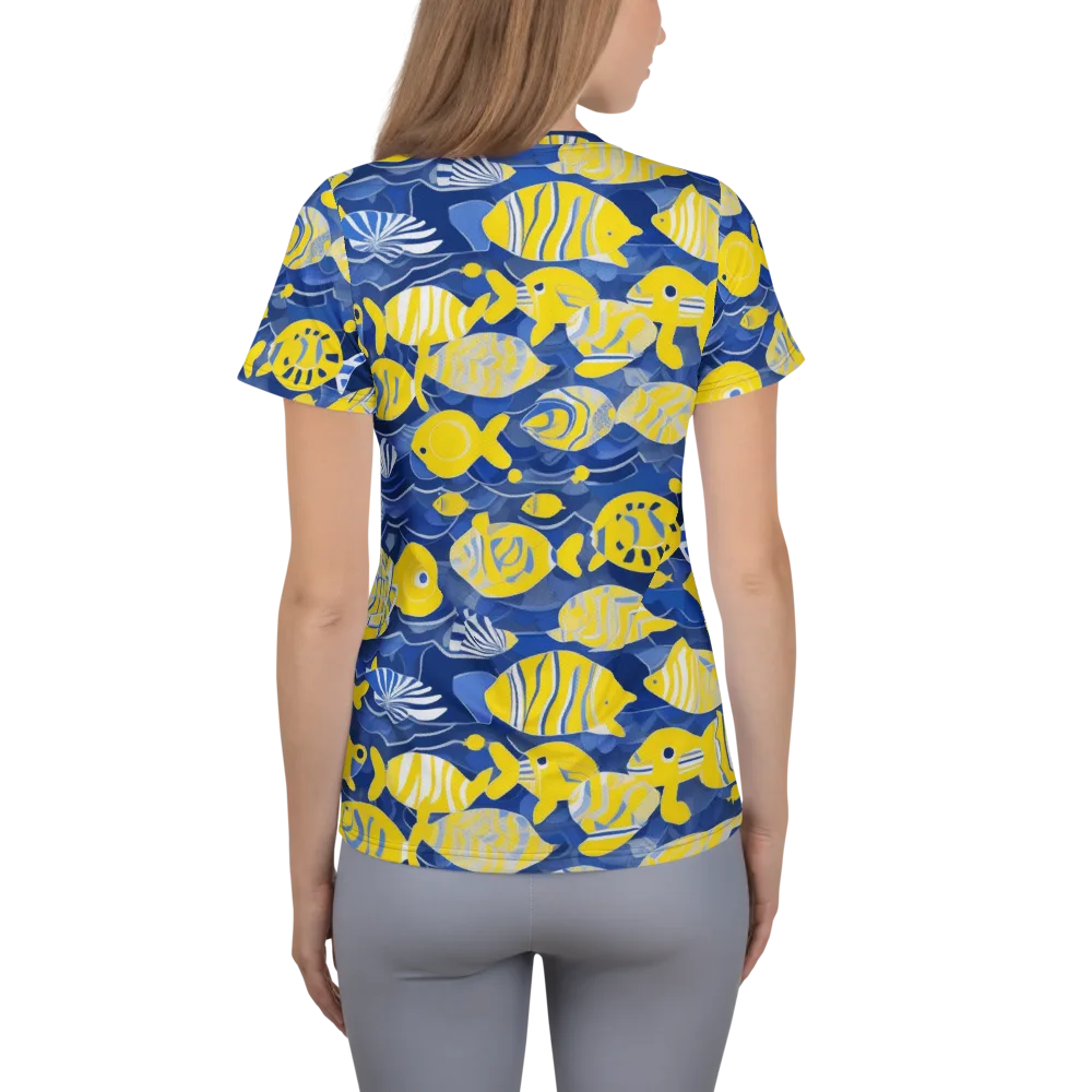 Sapphire Shoal on Women's Athletic T-Shirt — Back