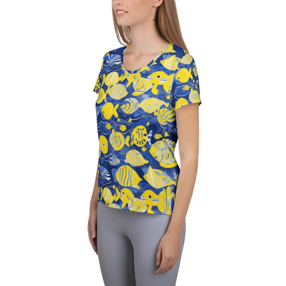 Sapphire Shoal on Women's Athletic T-Shirt — Left