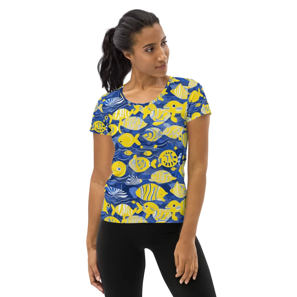 Sapphire Shoal on Women's Athletic T-Shirt — Front