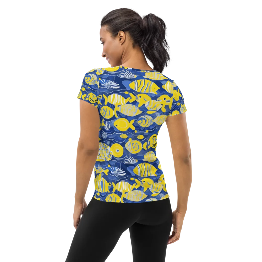 Sapphire Shoal on Women's Athletic T-Shirt — Back