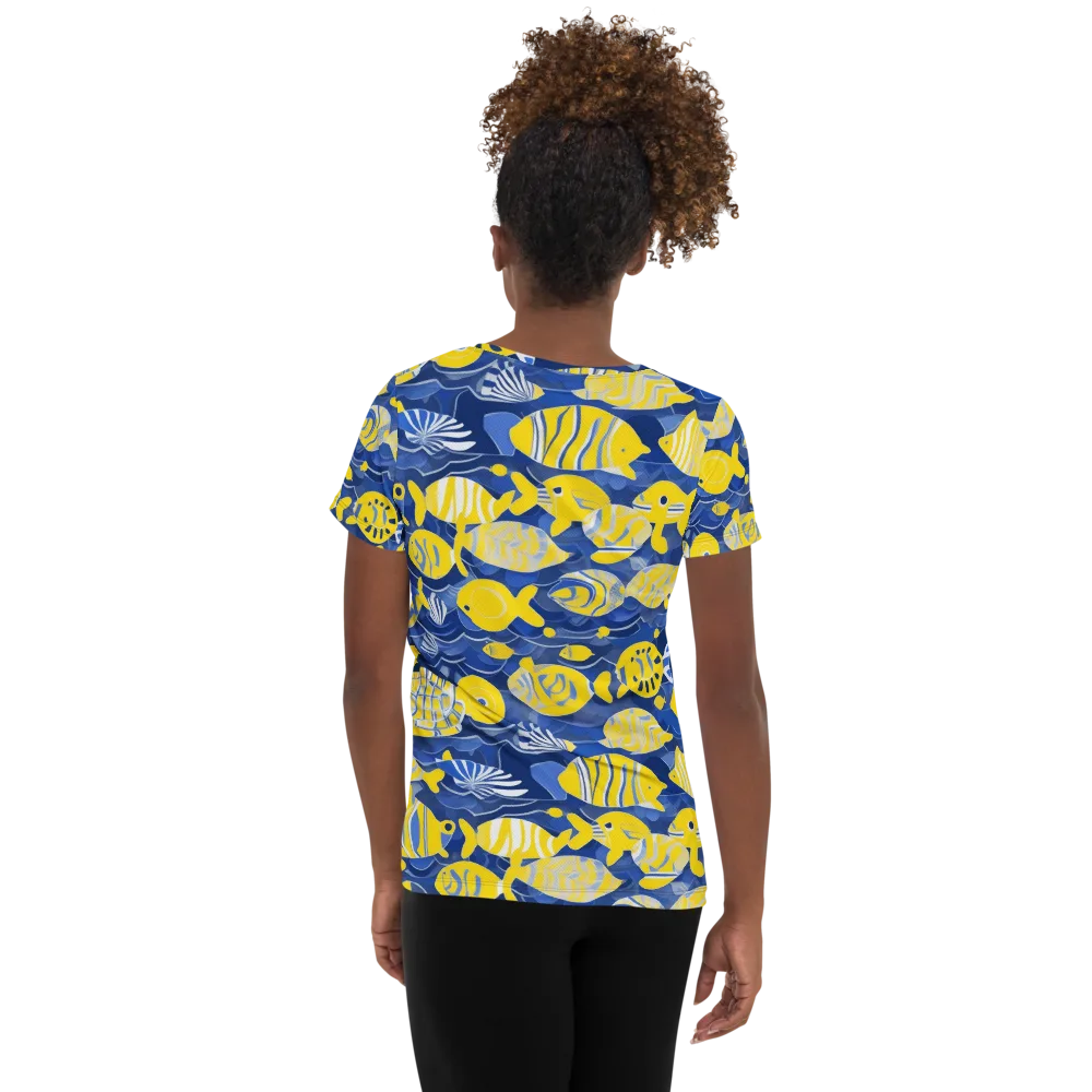 Sapphire Shoal on Women's Athletic T-Shirt — Back
