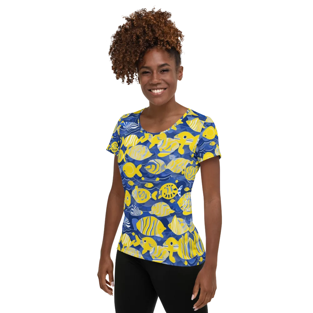 Sapphire Shoal on Women's Athletic T-Shirt — Left