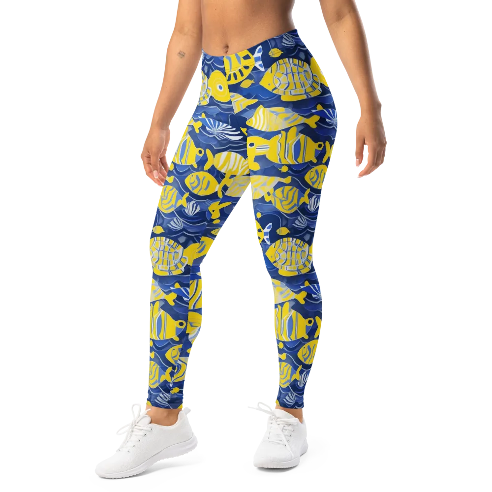 Sapphire Shoal on Leggings — Left Front