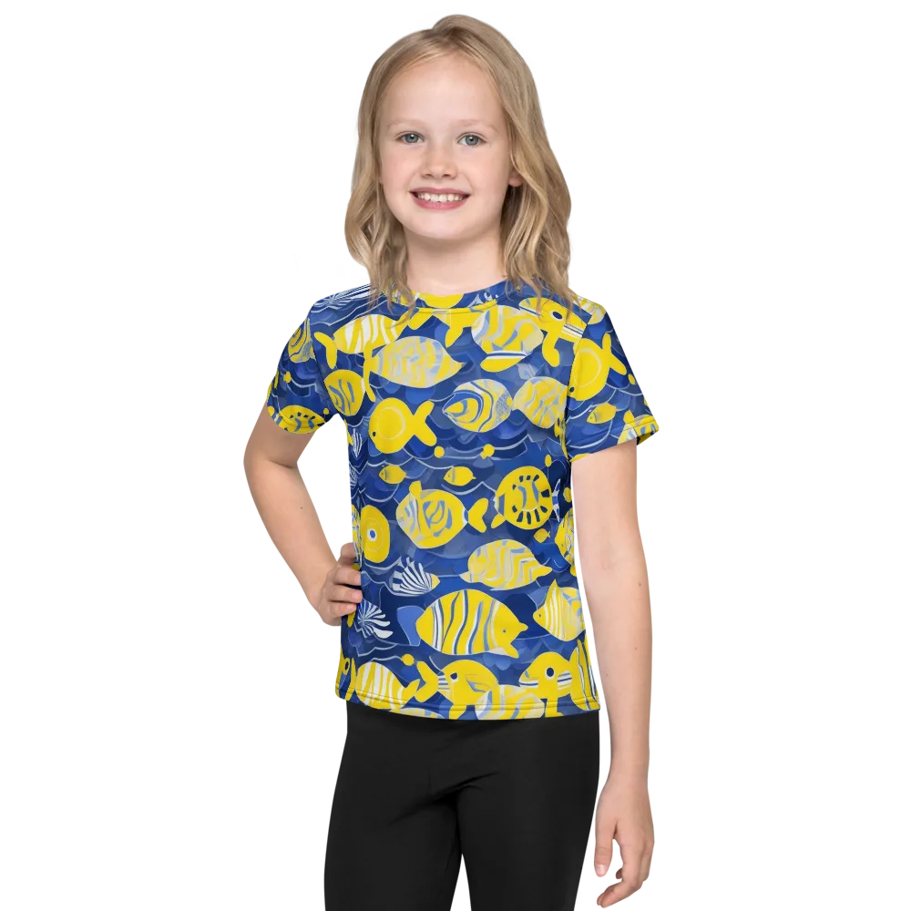 Sapphire Shoal on Kids Crew Neck T-Shirt — Front