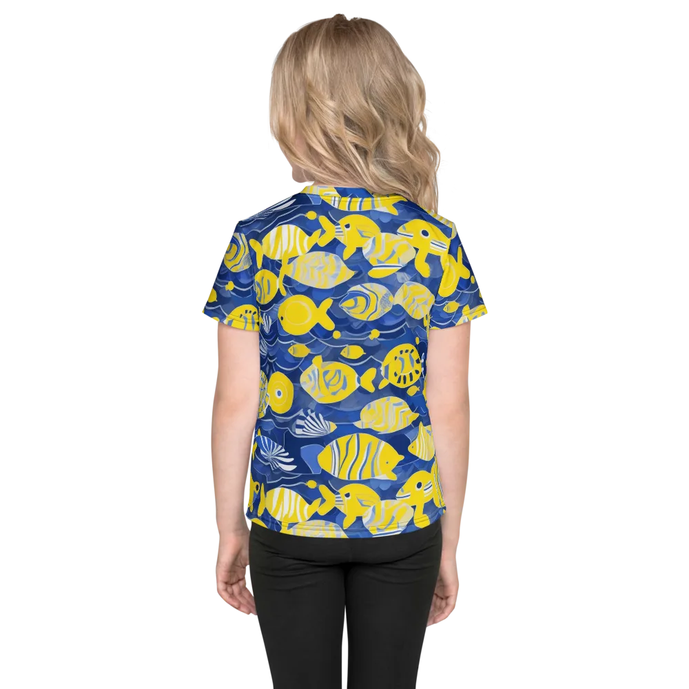 Sapphire Shoal on Kids Crew Neck T-Shirt — Back