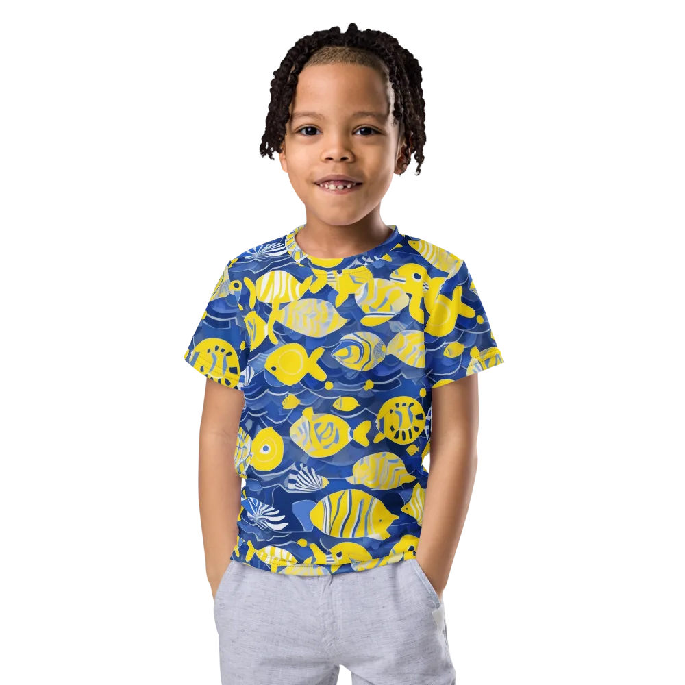 Sapphire Shoal on Kids Crew Neck T-Shirt — Front