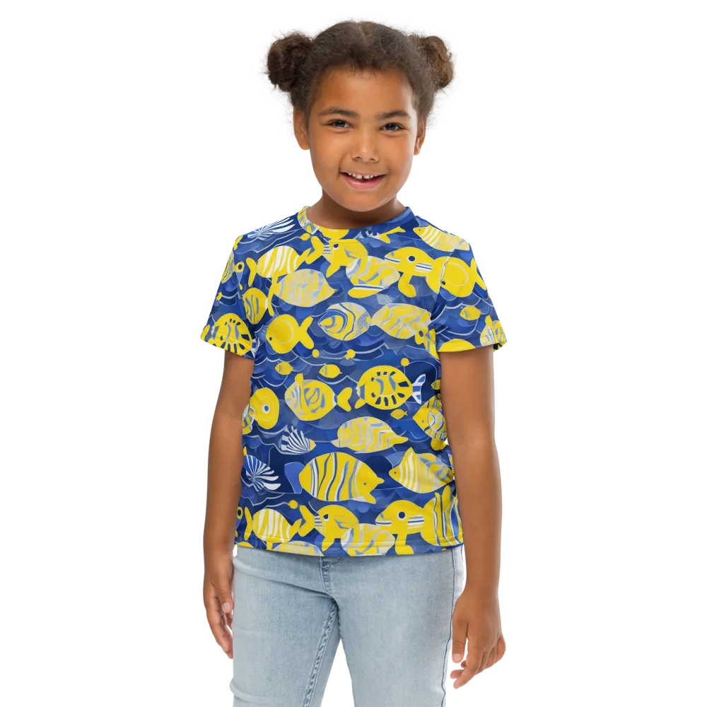 Sapphire Shoal on Kids Crew Neck T-Shirt — Front