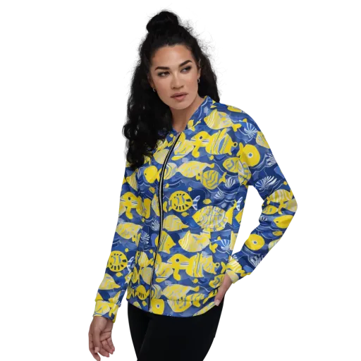 Sapphire Shoal on a Bomber Jacket