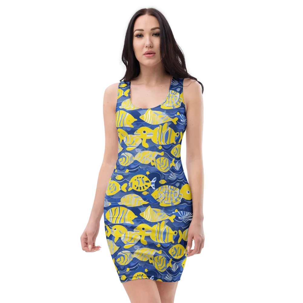 Sapphire Shoal on Bodycon Dress — Front