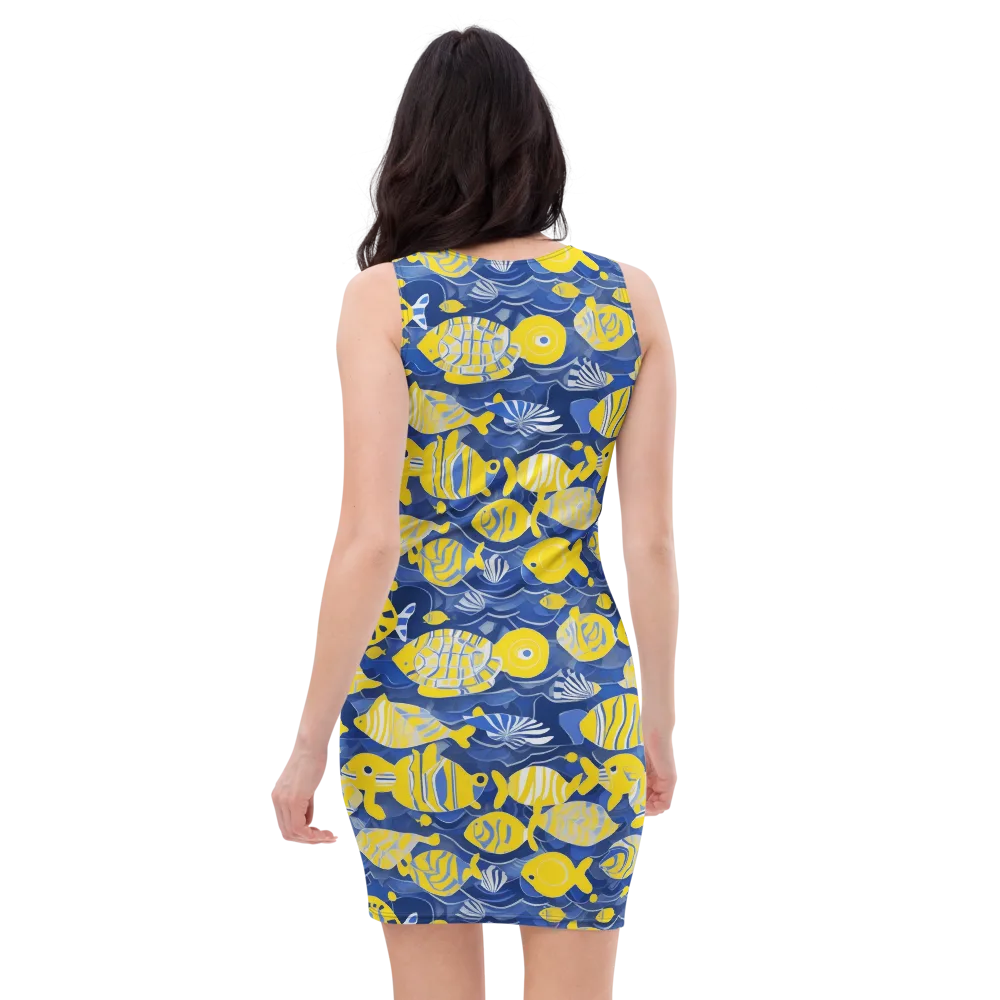 Sapphire Shoal on Bodycon Dress — Back